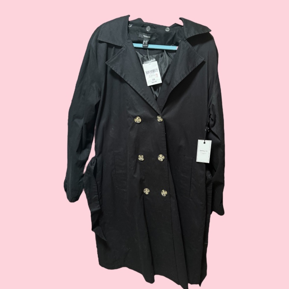 NWT Black Gothic-Inspired Trench Jacket – Forever 21 (Size 0X)